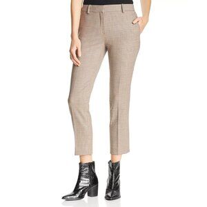 NWT Theory Treeca in Multi Portland Check Stretch Wool Tapered Crop Pants 6